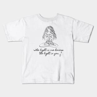 The Light in Me Honors the Light in You Kids T-Shirt
